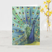 ノートカード – Peacock (黄色い花)
