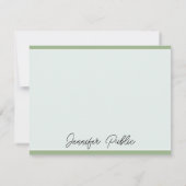 ノートカーモダンドエレガントのスクリプト名テンプレート ノートカード (裏面)