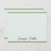 ノートカーモダンドエレガントのスクリプト名テンプレート ノートカード (正面/裏面)