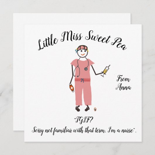 ノートカー恋しく思ド小豆 – ナース ノートカード (正面/裏面)