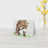 ノートカー空白のドの内側/グリズリーベア カード (黄色い花)