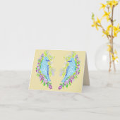 ノートカー空白のドの内側/青い鳥 カード (黄色い花)