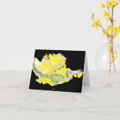 ノートカー空白のド/バラ カード (黄色い花)