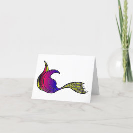 ノートカ数々のードのマーメイド空白のテール サンキューカード