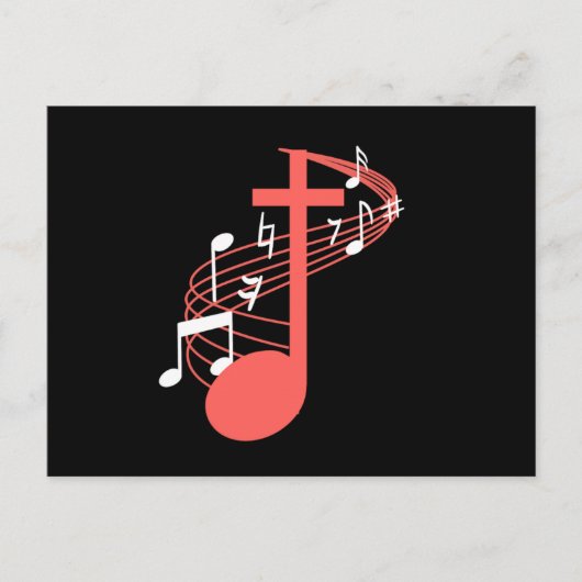 ノートクロスクレフ、 音符記号教会コーラス合唱曲コーラスG ポストカード (正面)