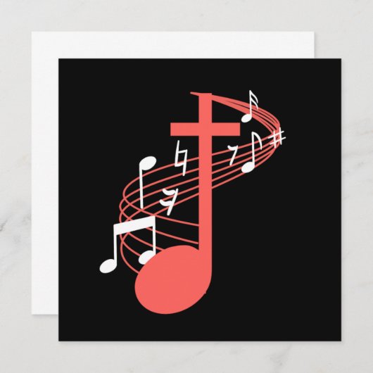 ノートクロスクレフ、 音符記号教会コーラス合唱曲コーラスG 招待状 (正面/裏面)