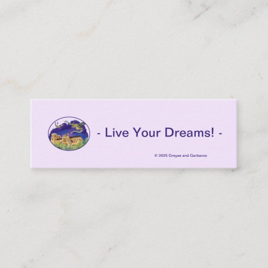 ノートダム横ブックマーク（バルク） – 夢 スキニー名刺 (正面)