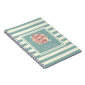 ノートパソコストライプンのカスタマイズ可能な市区町村名仕訳帳 ノートブック (右側)