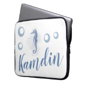 ノートパソコパーソナライズされたンケースのシーホース海ビーチ ラップトップスリーブ (正面左)