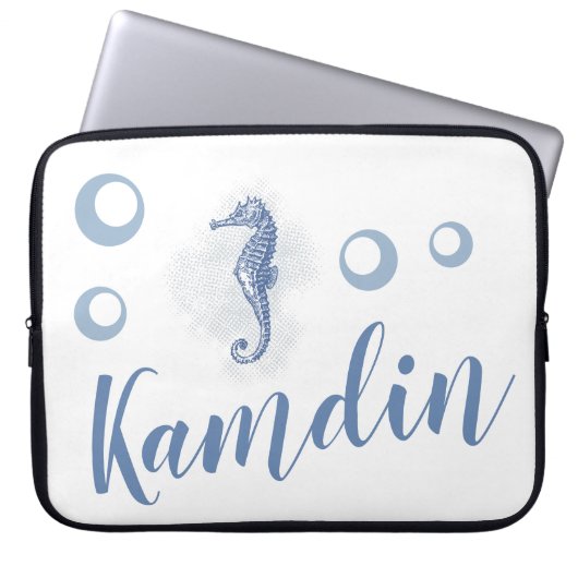 ノートパソコパーソナライズされたンケースのシーホース海ビーチ ラップトップスリーブ (正面)