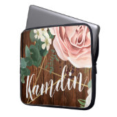 ノートパソコパーソナライズされたンケース幾何学的ガーデンバラバー ラップトップスリーブ (正面左)