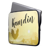 ノートパソコパーソナライズされたンケース日当たりの良いモーニングファームカウンター ラップトップスリーブ (正面左)