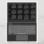 ノートパソコンおよびキーボード2025カレンダー(画面上) (正面)