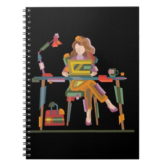 ノートパソコンで誠実に働く女の子96 ノートブック (正面)