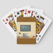 ノートパソコンとコーヒートランプを備えたオフィスデスク トランプ (裏面)