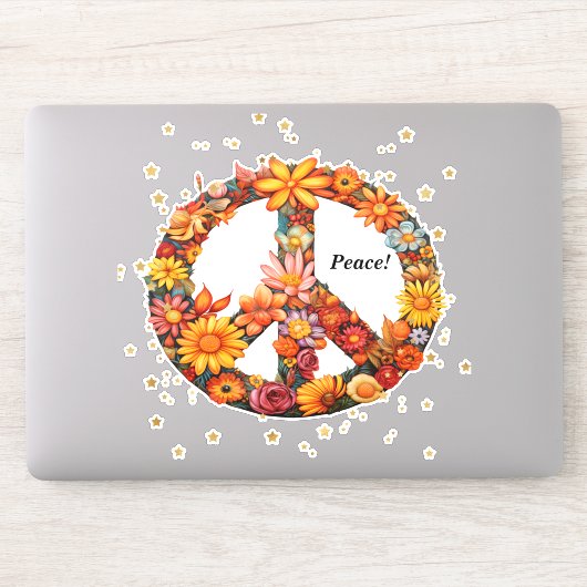 ノートパソコンに表示されるPeace Sticker シール (コンピューター)