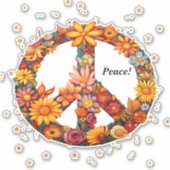 ノートパソコンに表示されるPeace Sticker シール (正面)