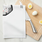 ノートパソコンのキッチンタオルで寝る白猫 キッチンタオル (四つ折り)