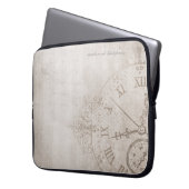 ノートパソコンのケース – 時計顔時間ヴィンテージの外観 ラップトップスリーブ (正面左)