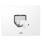 ノートパソコンのメモ帳で眠っている白猫 ノートパッド (正面)