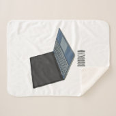 ノートパソコンの漫画イラストレーション シェルパブランケット (正面(横))