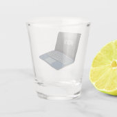 ノートパソコンの漫画イラストレーション ショットグラス (裏面)