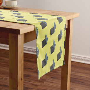 ノートパソコンの漫画イラストレーション ショートテーブルランナー