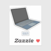 ノートパソコンの漫画イラストレーション シール (シート)