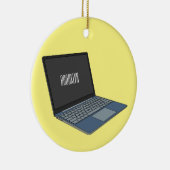 ノートパソコンの漫画イラストレーション セラミックオーナメント (右)