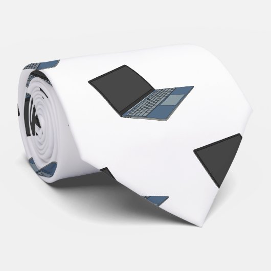 ノートパソコンの漫画イラストレーション ネクタイ (ロール)