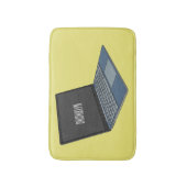 ノートパソコンの漫画イラストレーション バスマット (正面縦)