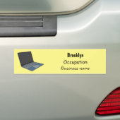 ノートパソコンの漫画イラストレーション バンパーステッカー (車上)