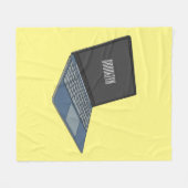 ノートパソコンの漫画イラストレーション フリースブランケット (正面(横))