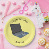 ノートパソコンの漫画イラストレーション ペーパープレート (パーティー)