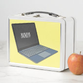 ノートパソコンの漫画イラストレーション メタルランチボックス (インサイチュ)