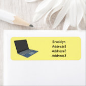 ノートパソコンの漫画イラストレーション ラベル (インサイチュ)