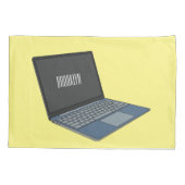 ノートパソコンの漫画イラストレーション 枕カバー (裏面)