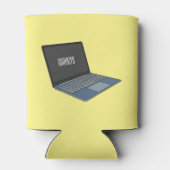 ノートパソコンの漫画イラストレーション 缶クーラー (裏面)