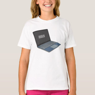 ノートパソコンの漫画イラストレーション Tシャツ