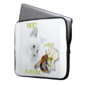 ノートパソコンの猫好き ラップトップスリーブ (正面左)