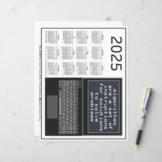 ノートパソコンアルゴリズム2025年カレンダー問題の解決 (正面/裏面インサイチュ)