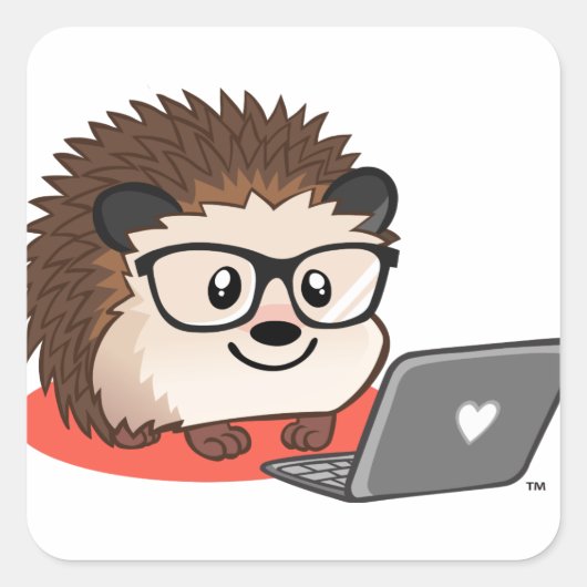 ノートパソコンオタク系のの可愛いブログHedgehog スクエアシール (正面)