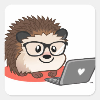 ノートパソコンオタク系のの可愛いブログHedgehog スクエアシール