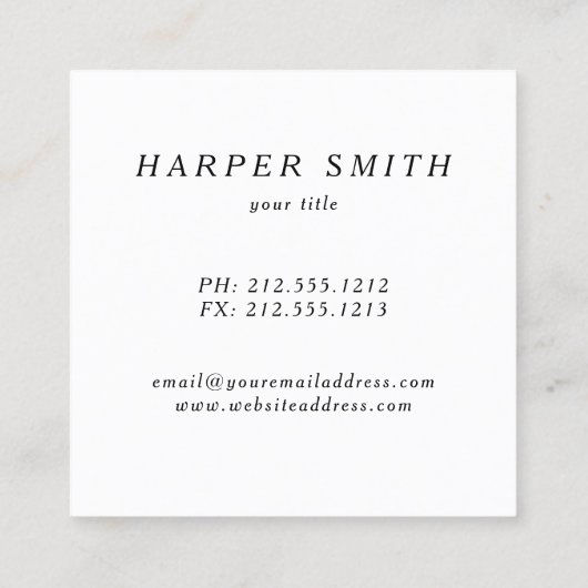 ノートパソコンオンラインライターのブロガー スクエア名刺 (裏面)