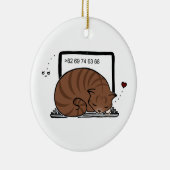 ノートパソコンキャットベッド(ブラウン虎猫)オーナメント セラミックオーナメント (右)