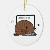 ノートパソコンキャットベッド(ブラウン虎猫)オーナメント セラミックオーナメント (左)