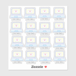 ノートパソコンコンピュータに電子メールを送信 シール