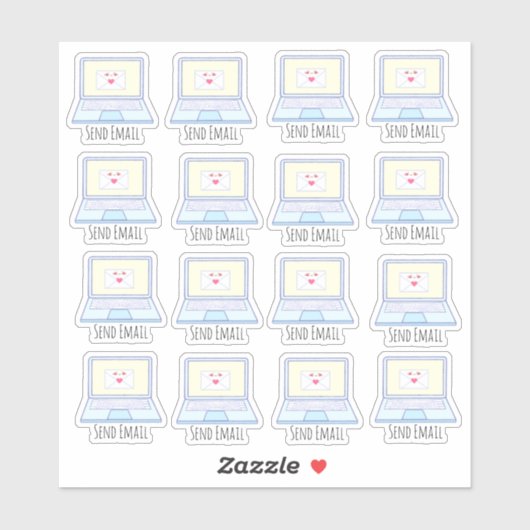 ノートパソコンコンピュータに電子メールを送信 シール (シート)