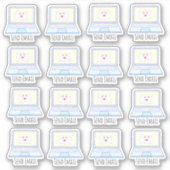 ノートパソコンコンピュータに電子メールを送信 シール (正面)