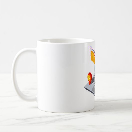 ノートパソコンコンピューティング コーヒーマグカップ (左)